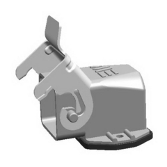 Корпус стационарной розетки наклонная алюминиевая (29014S) IP65