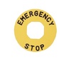 Табличка для аварийной кнопки пластиковая d=60мм "ENERGENCY STOP"