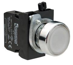 Кнопка нажимная круглая белая CM100DB (1НО)